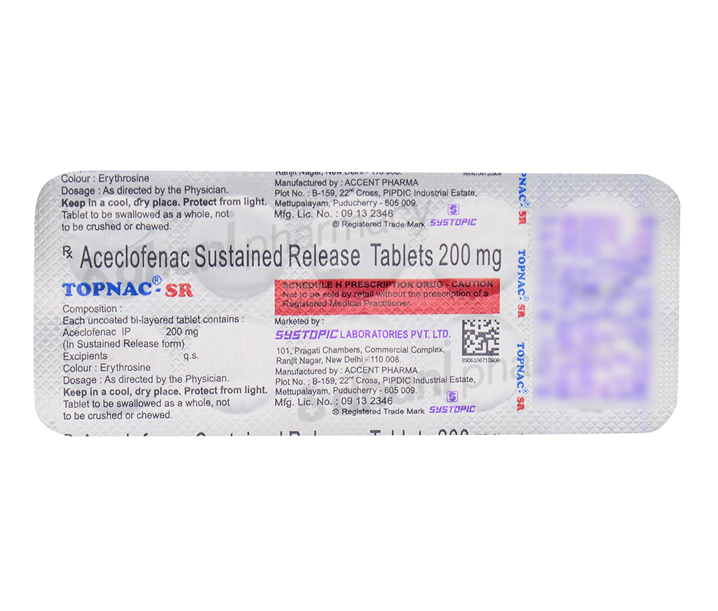 Topnac 0mg Tablet Sr 10 10 Tablet Sr In A Strip Benefit